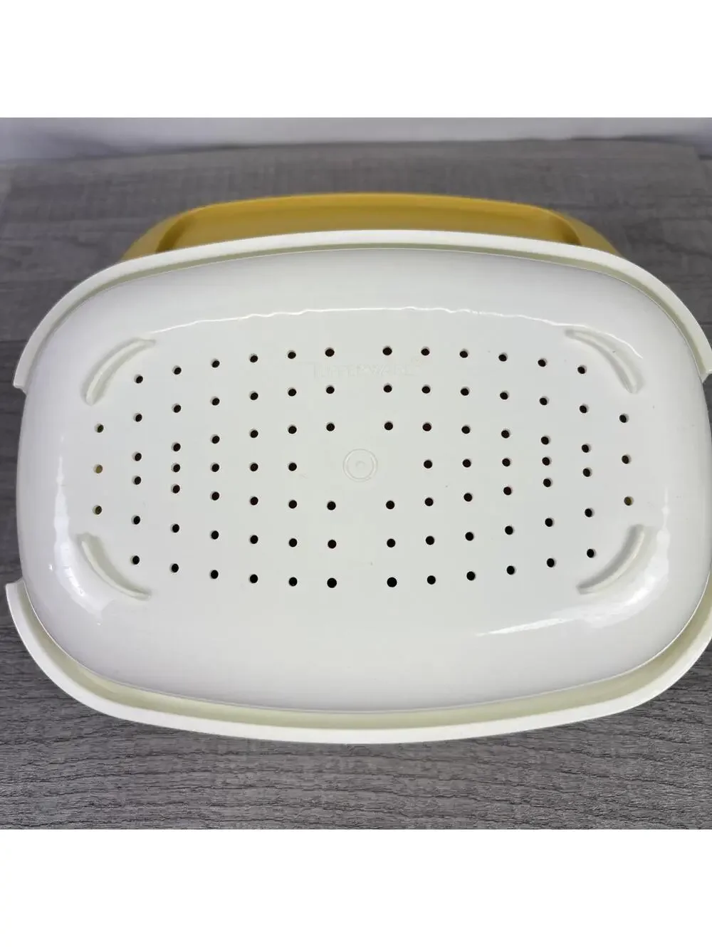 Tupperware Harvest Gold 3 Piece Microwave Vegetable Rice Steamer Strainer 1273-7